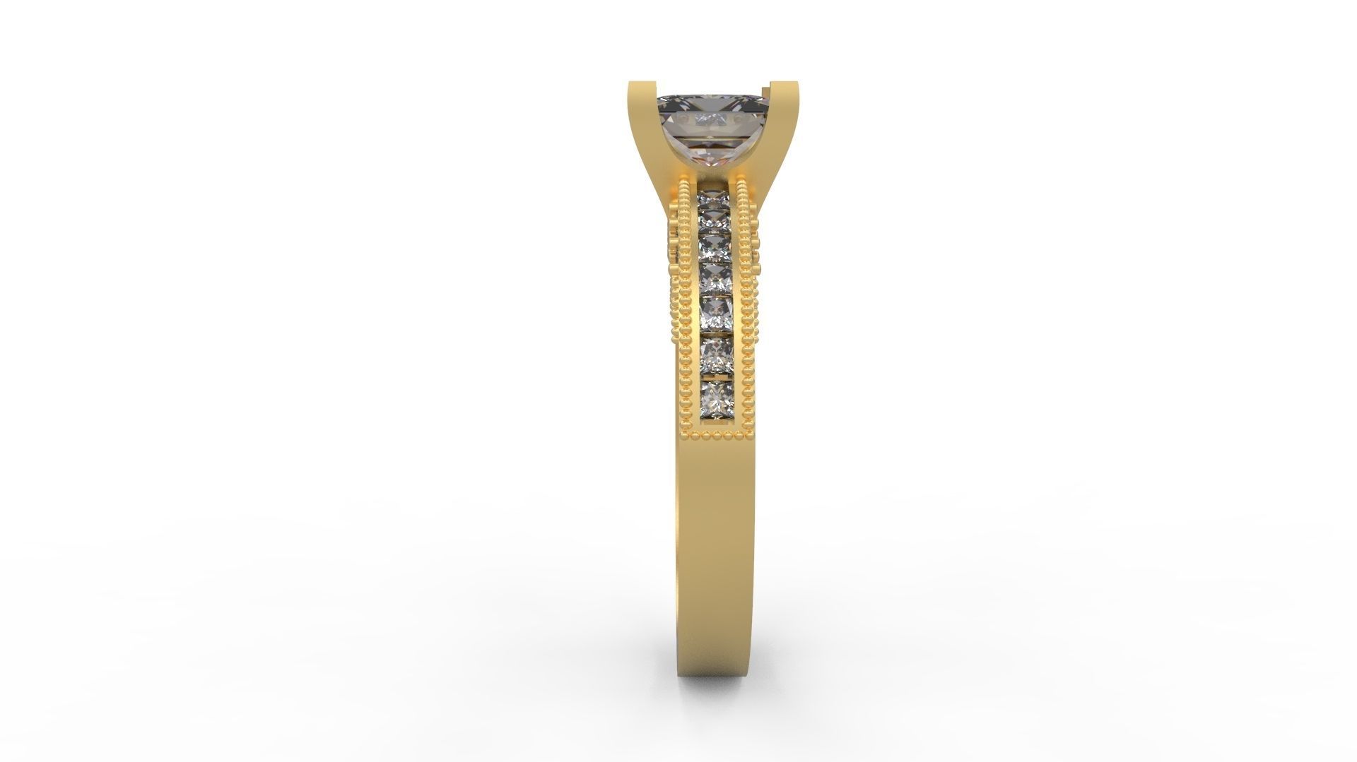 Woman Solitaire Ring 1218 3D print model_2