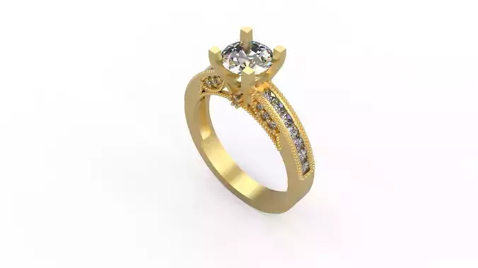 Woman Solitaire Ring 1217