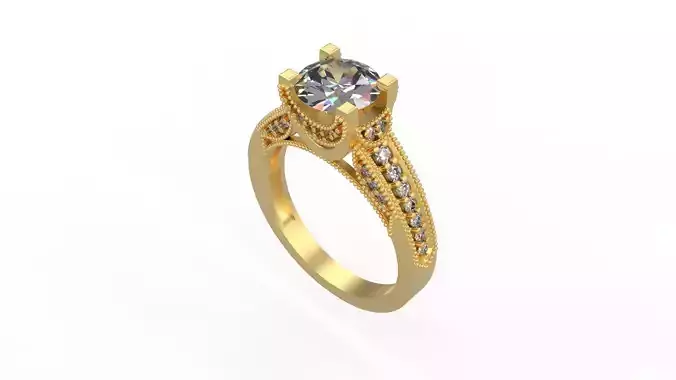 Woman Solitaire Ring 1213