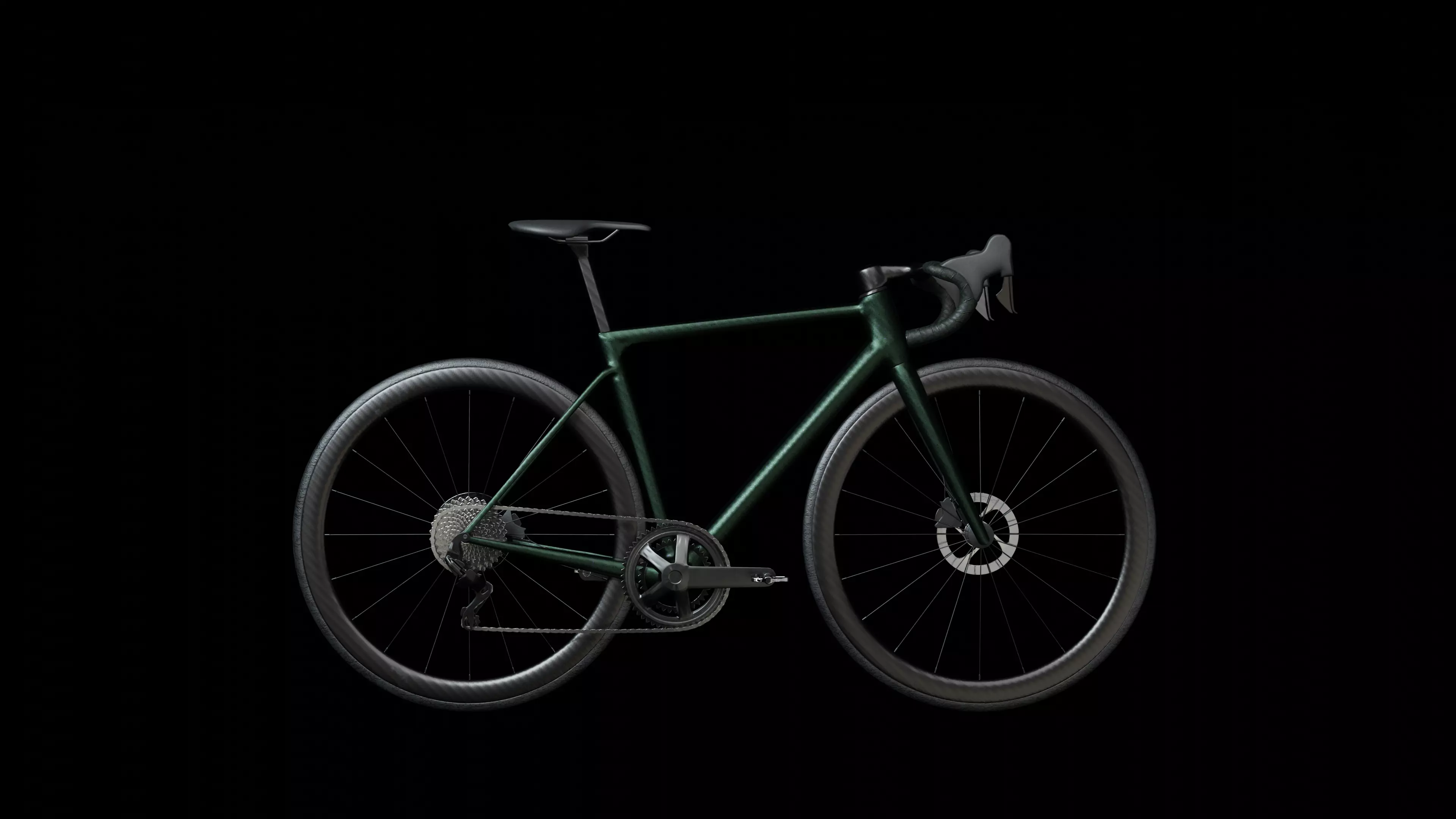Green roadbike Low-poly 3D model