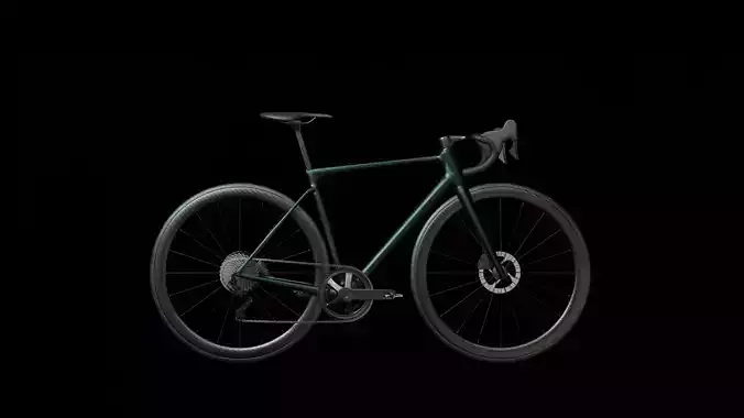 Green roadbike Low-poly 3D model