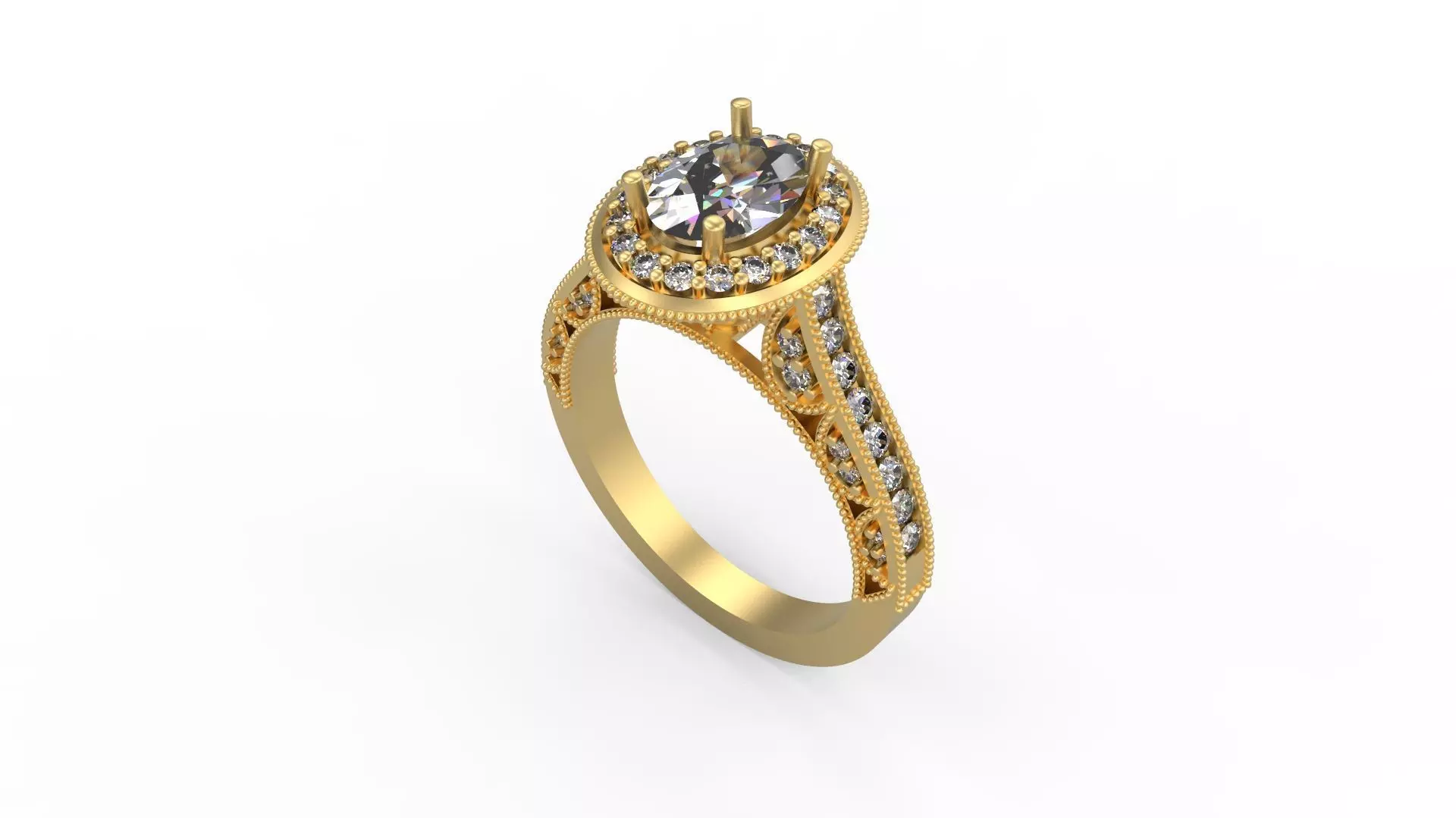 Woman Solitaire Ring 1206 3D print model_0