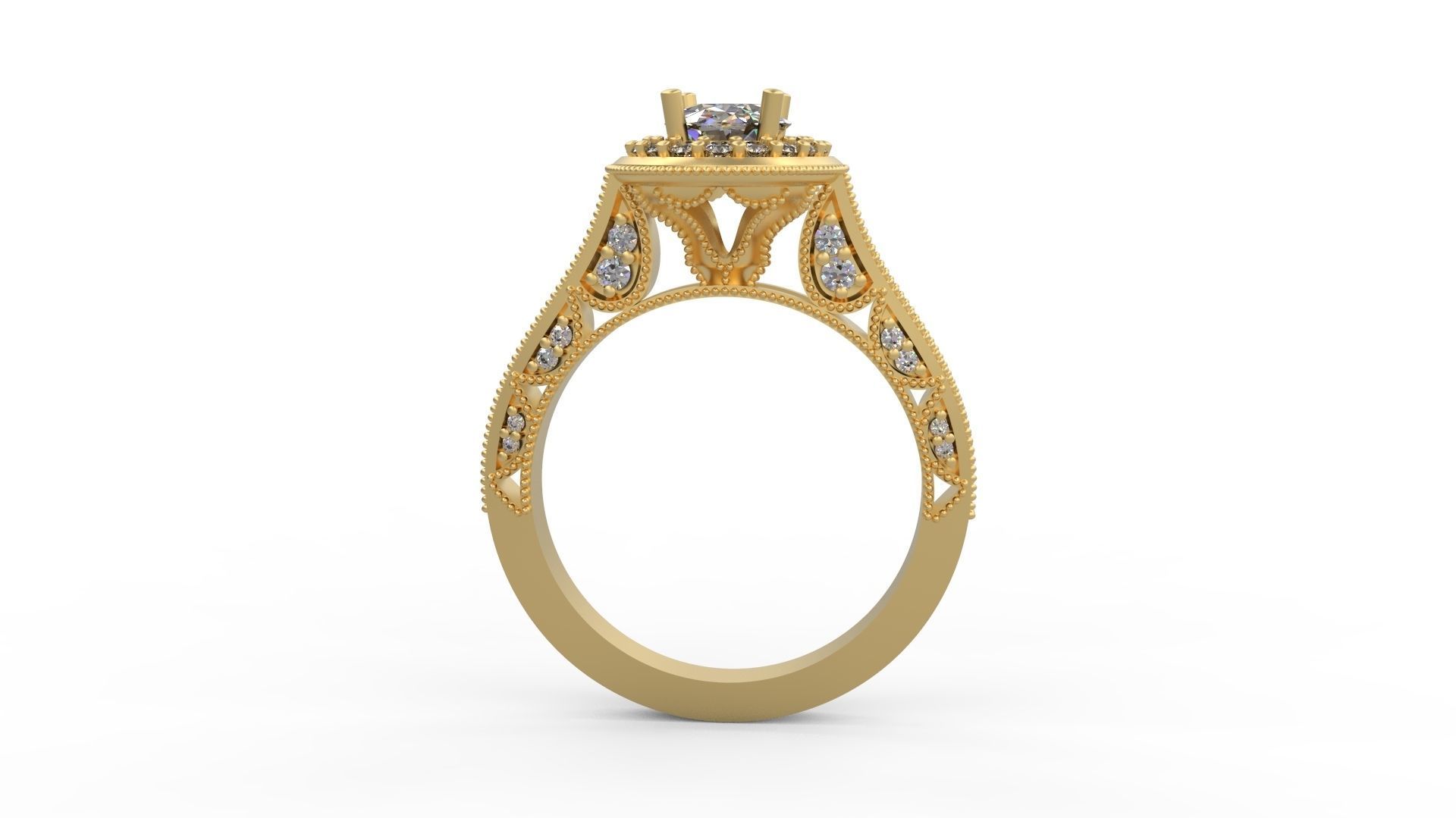 Woman Solitaire Ring 1206 3D print model_1