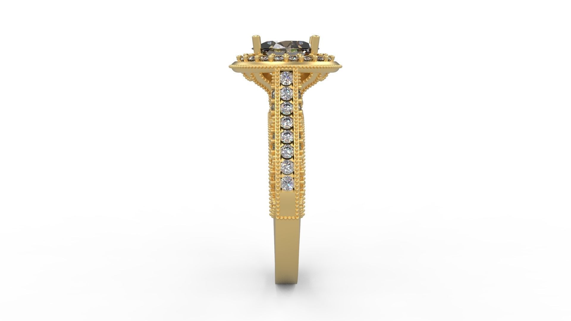 Woman Solitaire Ring 1206 3D print model_2