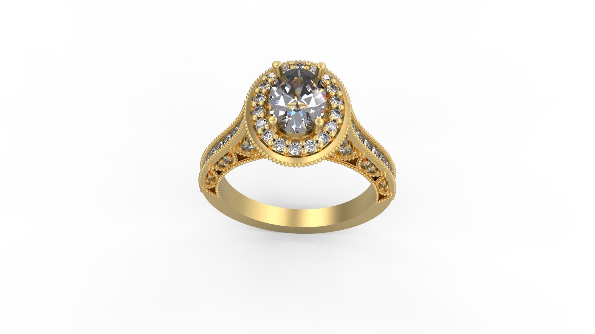 Woman Solitaire Ring 1206 3D print model_3