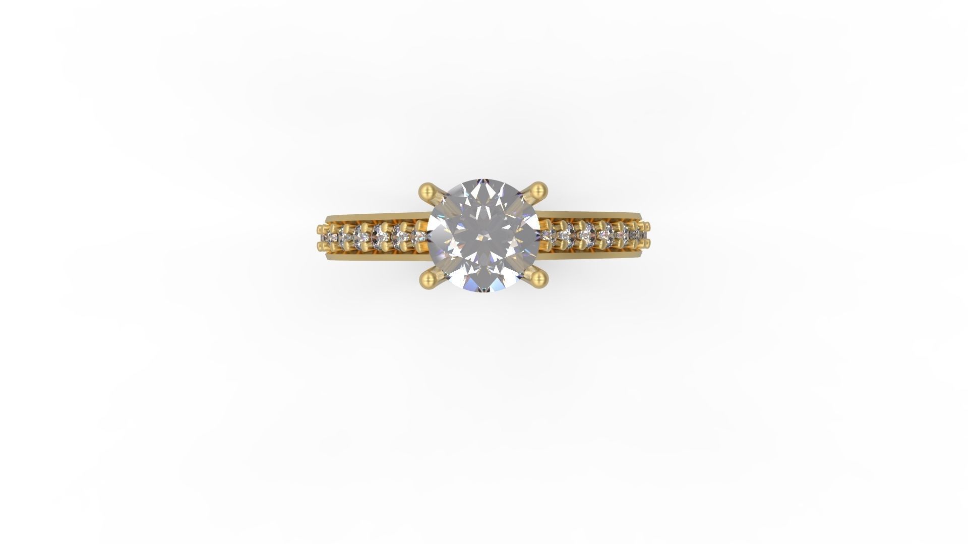 Woman Solitaire Ring 1238 3D print model_4