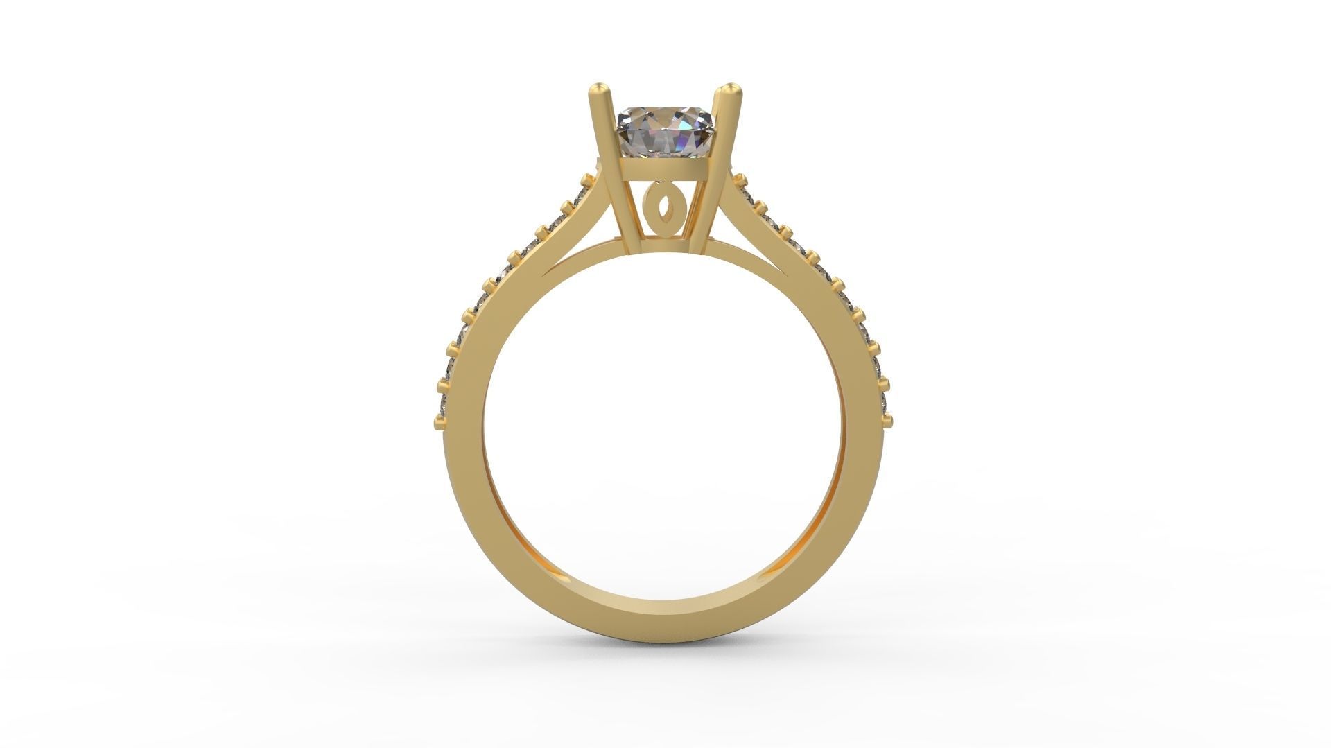 Woman Solitaire Ring 1238 3D print model_1