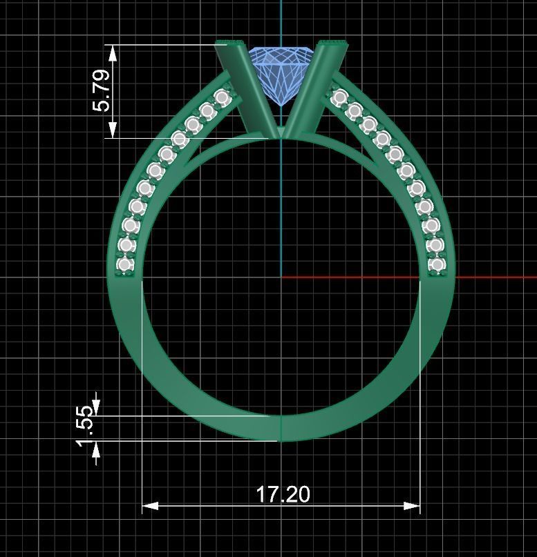 Woman Solitaire Ring 1234 3D print model_6