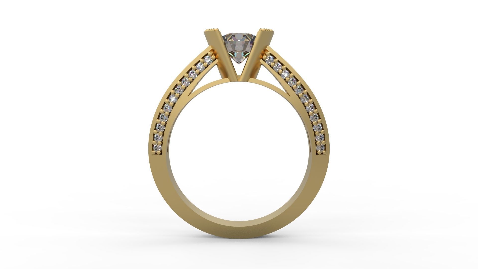Woman Solitaire Ring 1234 3D print model_1