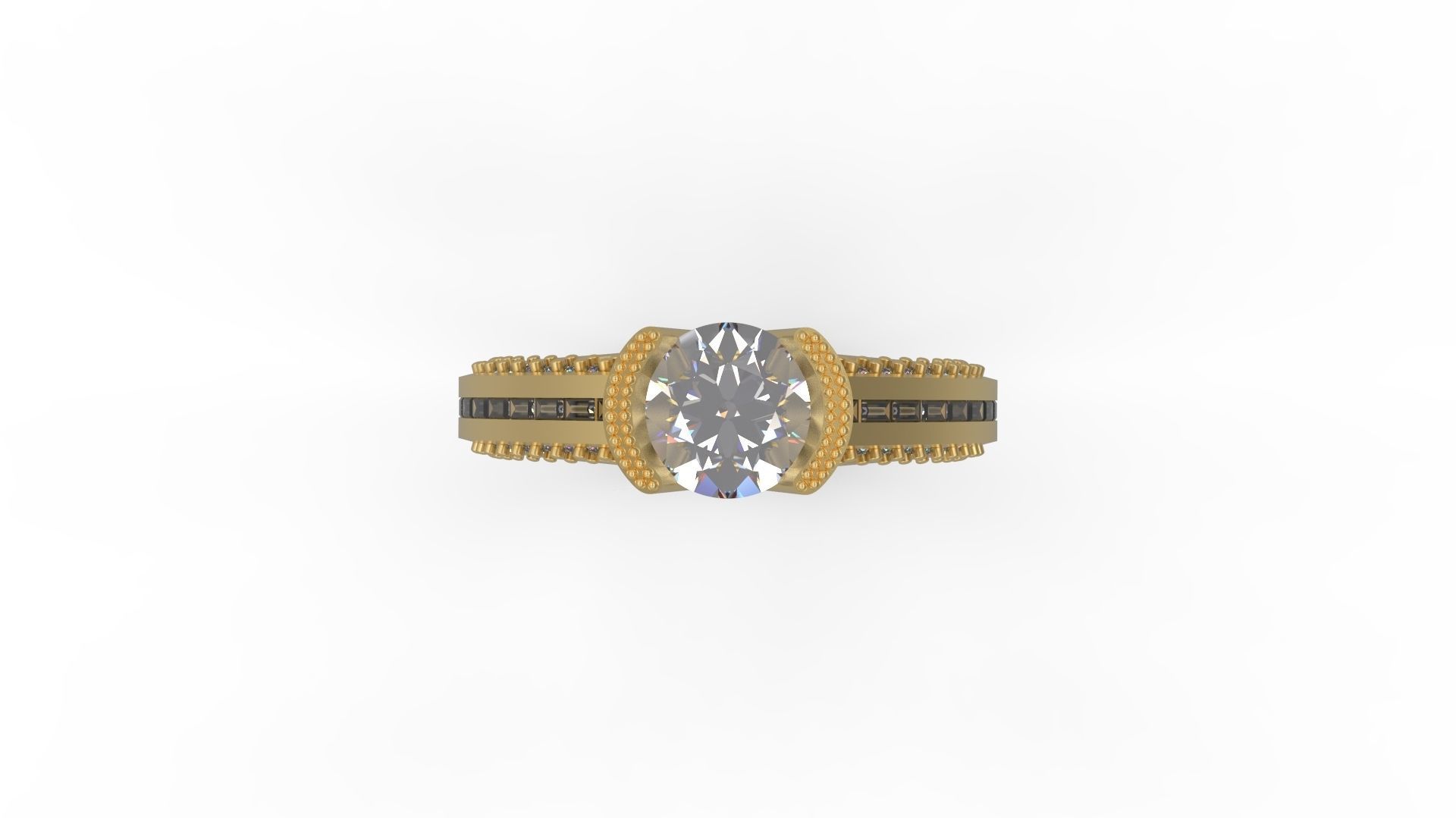 Woman Solitaire Ring 1234 3D print model_4