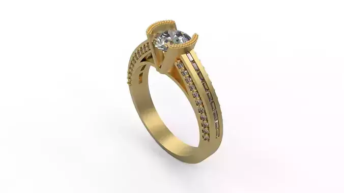 Woman Solitaire Ring 1234