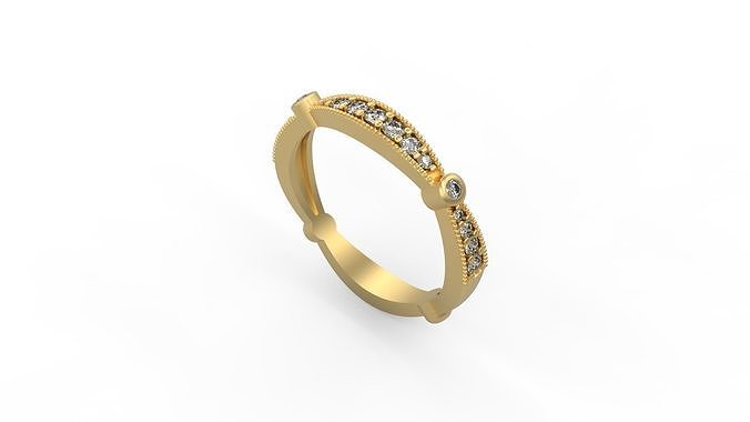 Woman Solitaire Ring 1230 3D print model