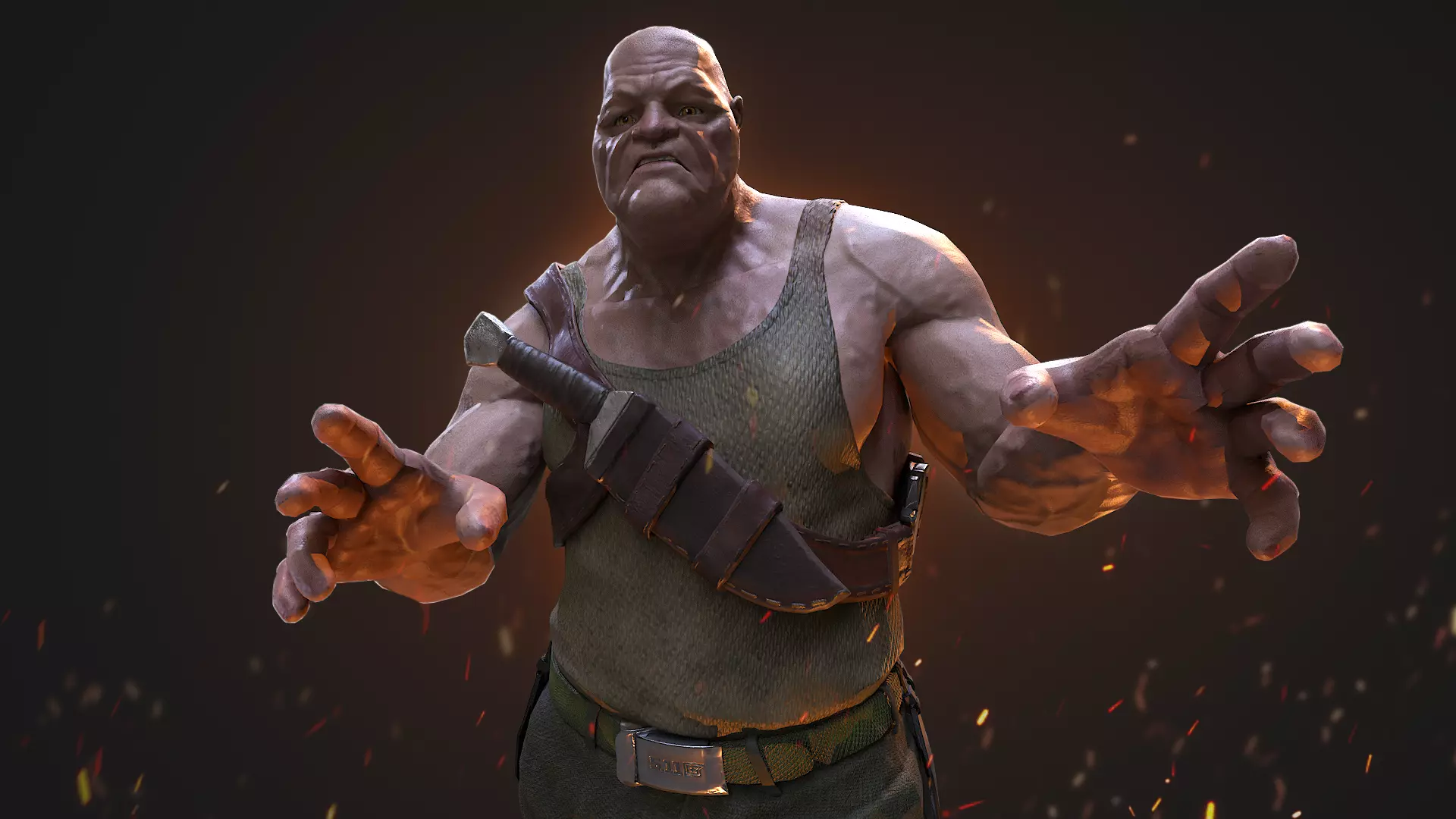 Ogrin from the game Darktide Low-poly 3D model