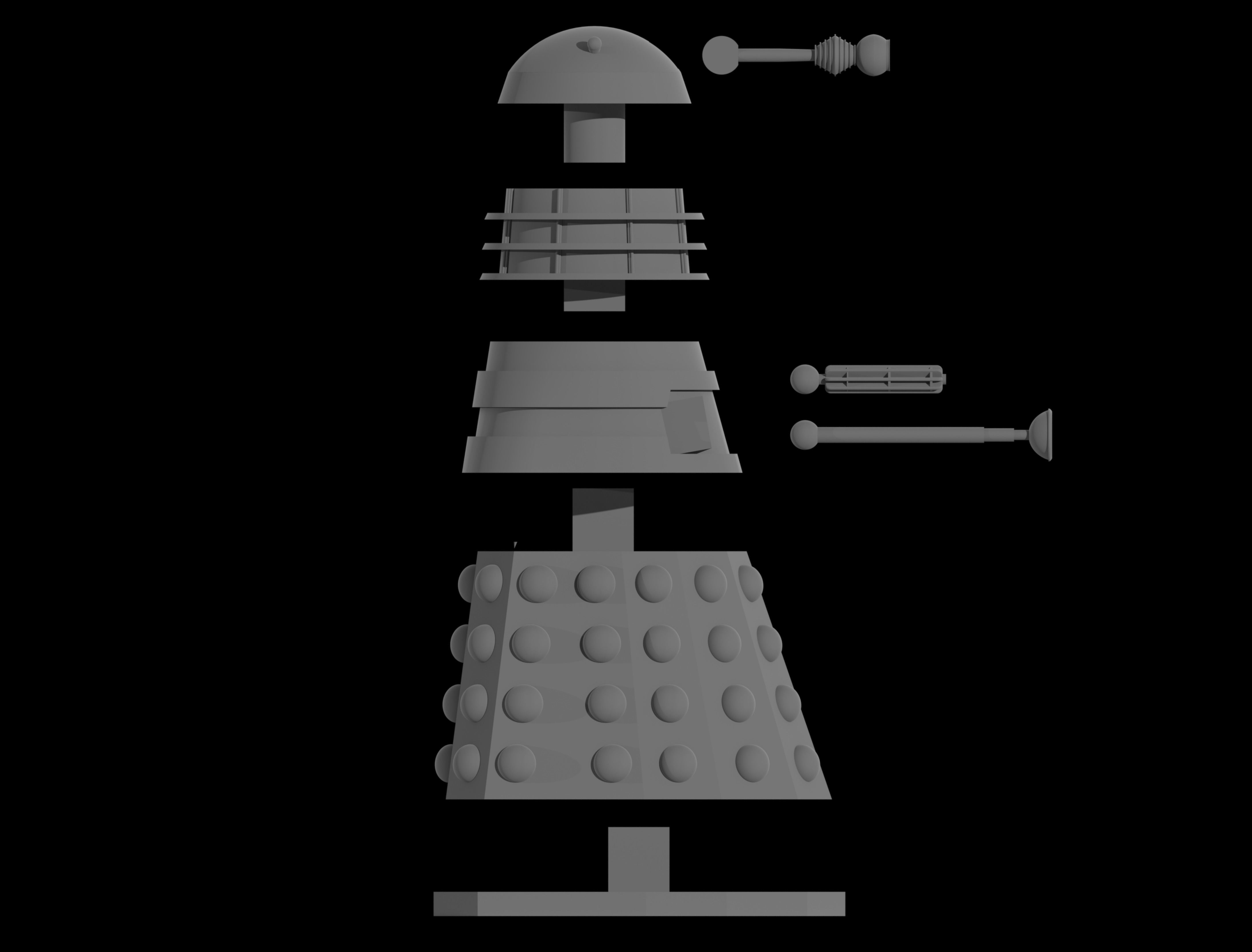 1960s Dalek - 32MM Miniature 3D print model_2