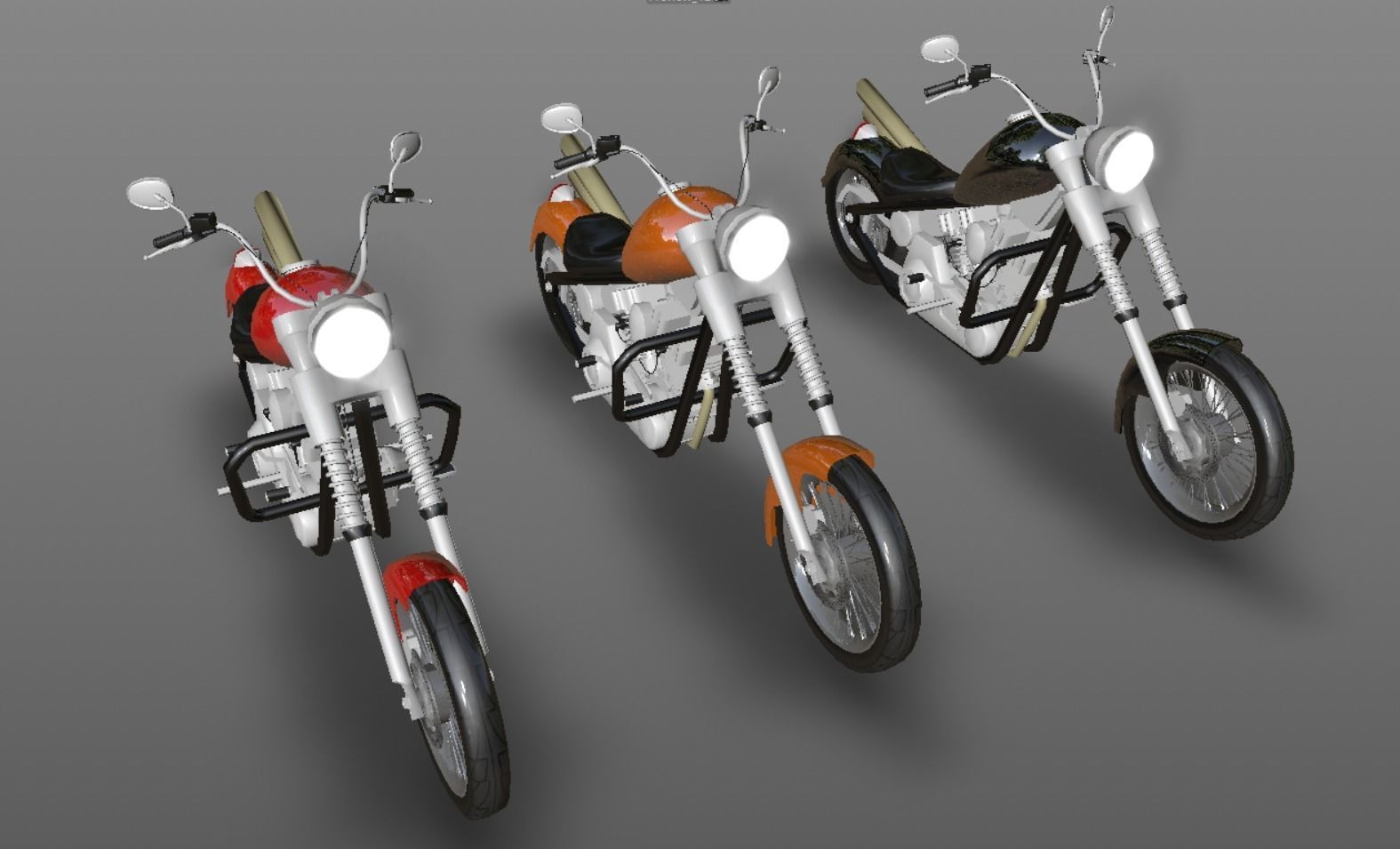 Harley Davidson Chopper Sports Bike 3D Model Game Ready Asset  Low-poly 3D model_15