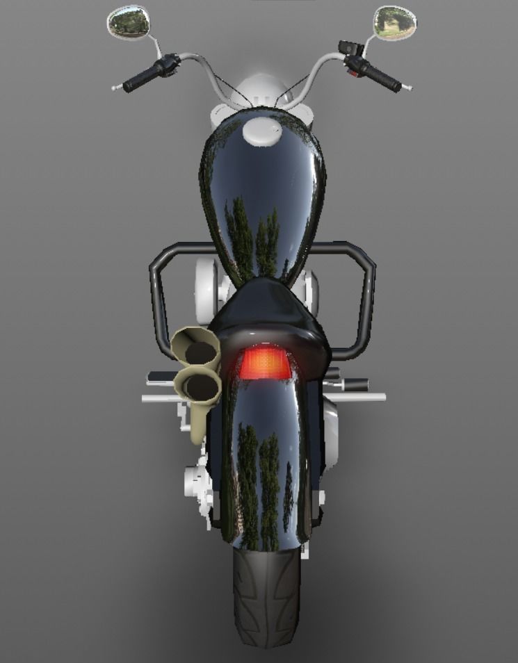 Harley Davidson Chopper Sports Bike 3D Model Game Ready Asset  Low-poly 3D model_9