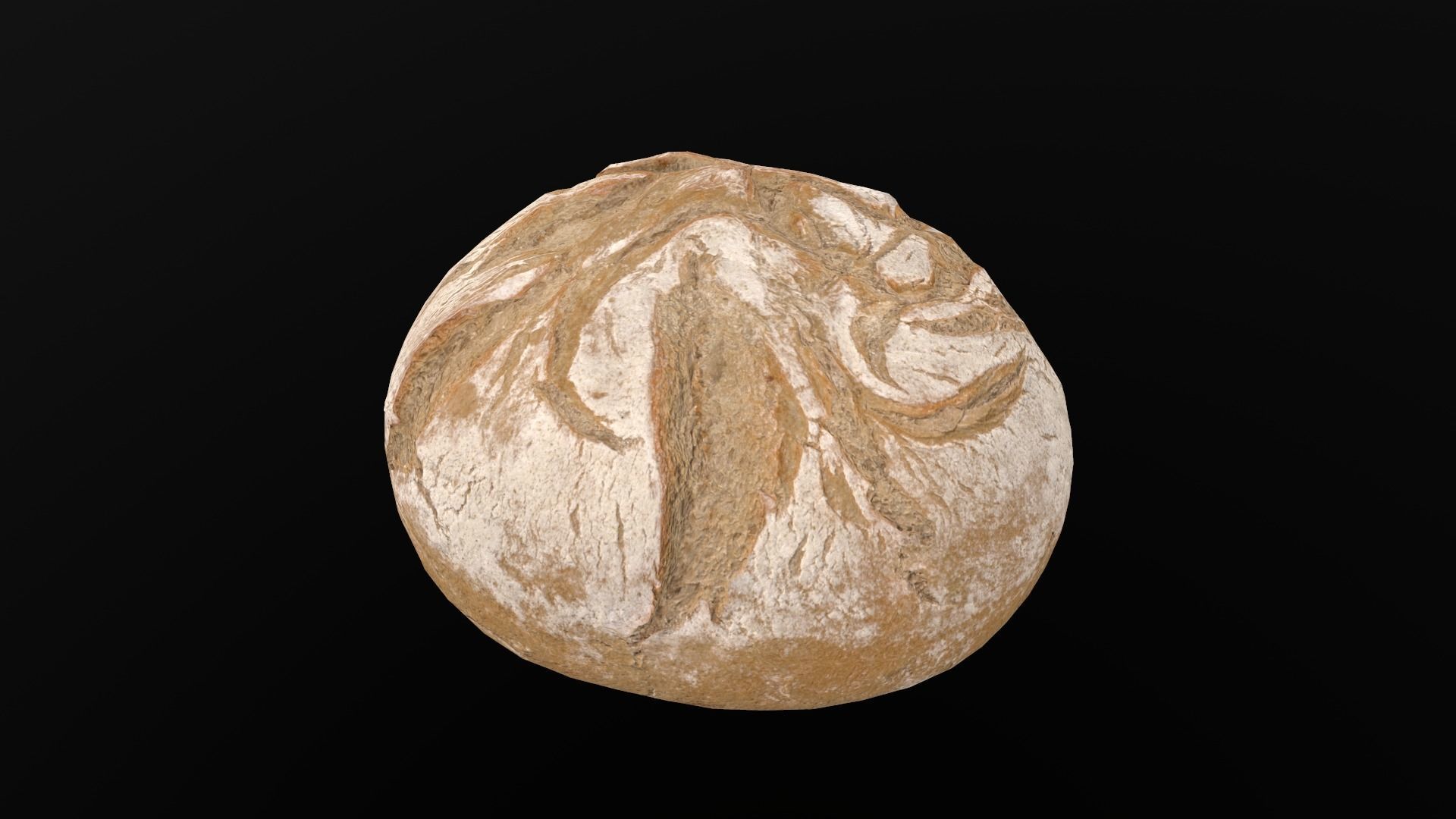 Round White Bread AR VR PBR Lowpoly with game ready 3d Model Low-poly 3D model_3