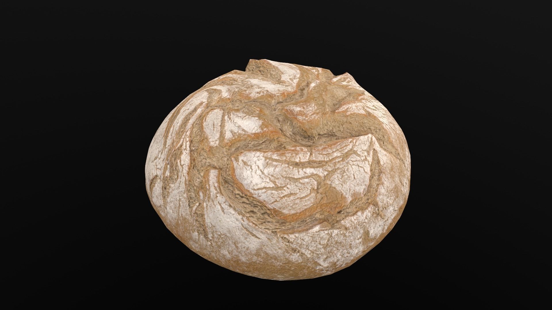 Round White Bread AR VR PBR Lowpoly with game ready 3d Model Low-poly 3D model_6