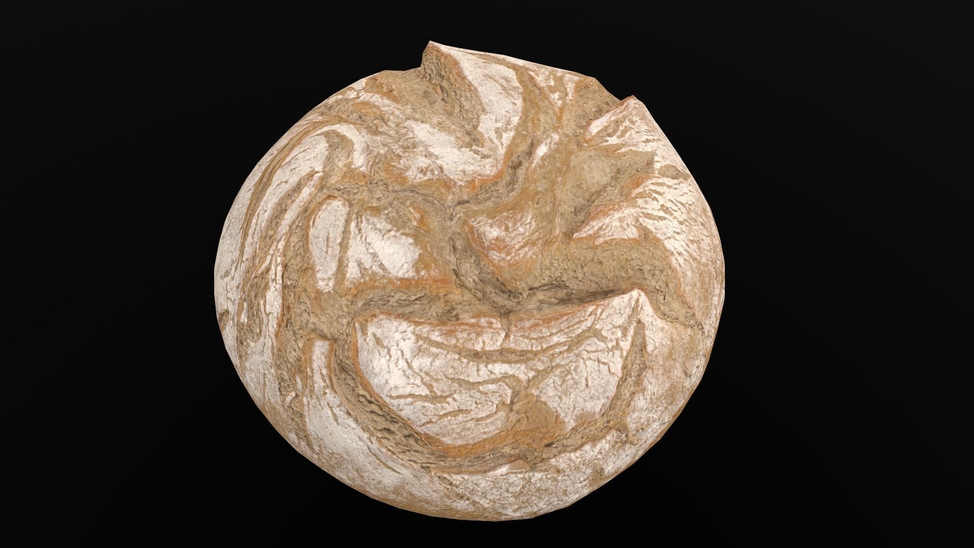 Round White Bread AR VR PBR Lowpoly with game ready 3d Model Low-poly 3D model_10