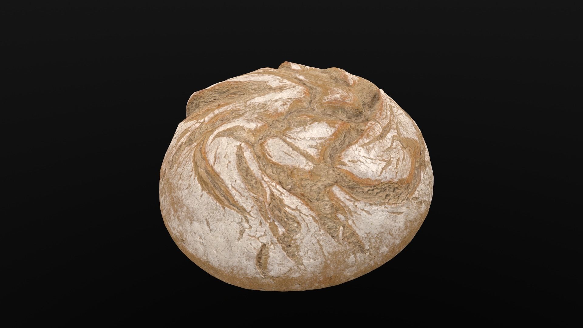 Round White Bread AR VR PBR Lowpoly with game ready 3d Model Low-poly 3D model_5