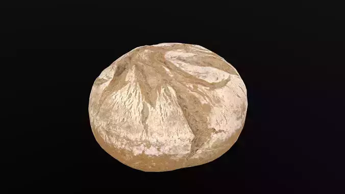Round White Bread AR VR PBR  Lowpoly with game ready 3d Model Low-poly 3D model