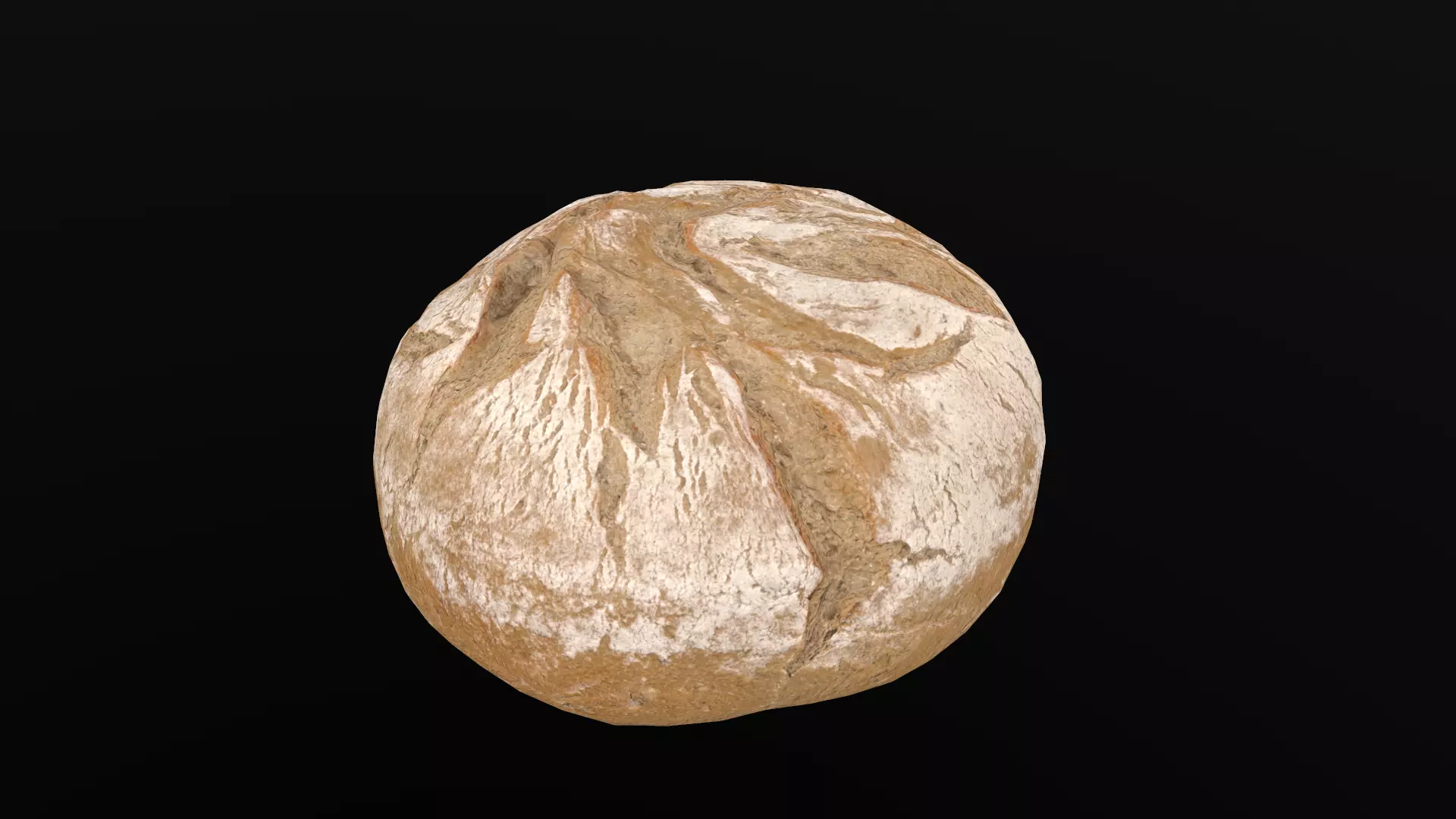 Round White Bread AR VR PBR Lowpoly with game ready 3d Model Low-poly 3D model_0
