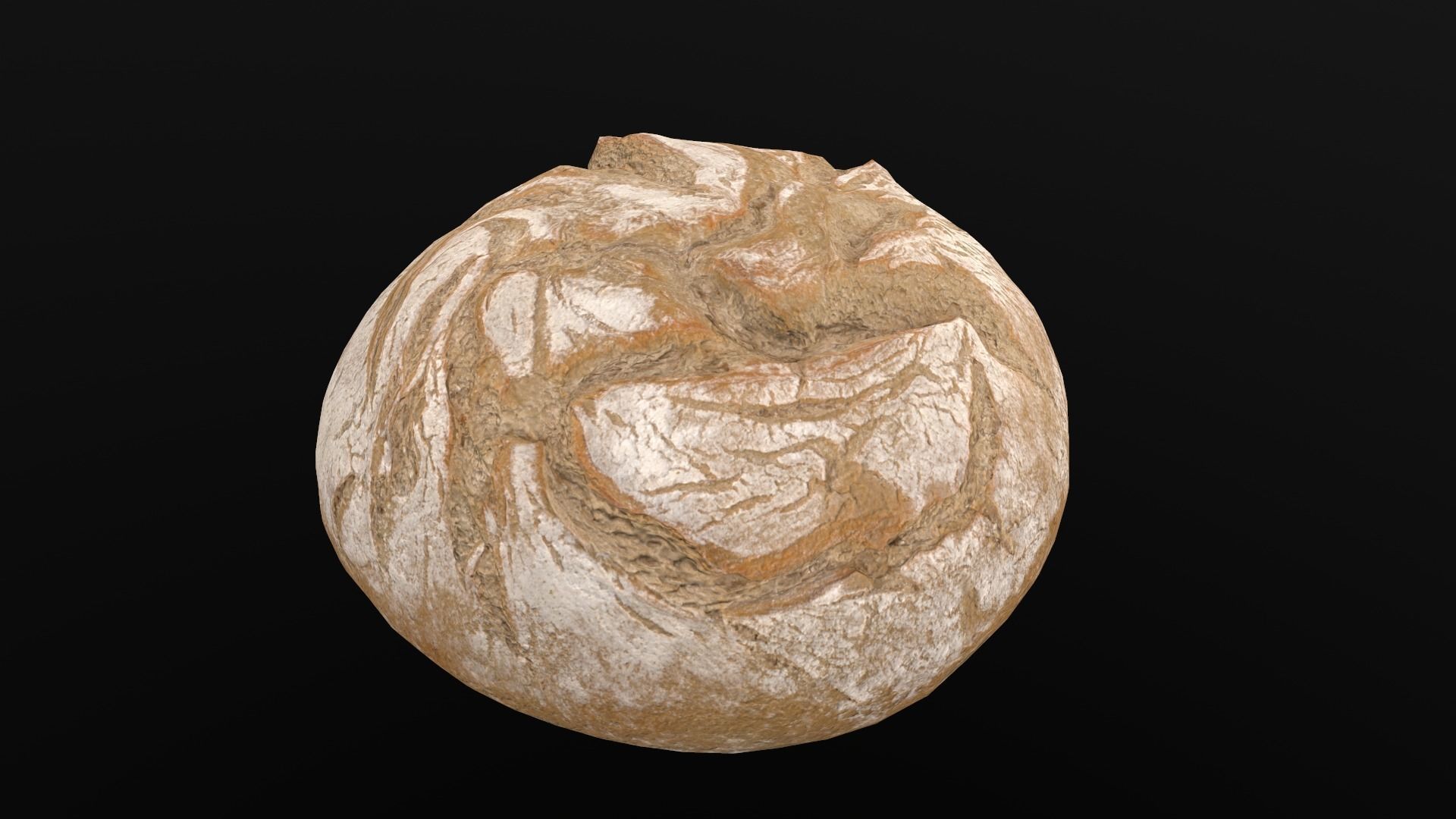 Round White Bread AR VR PBR Lowpoly with game ready 3d Model Low-poly 3D model_11