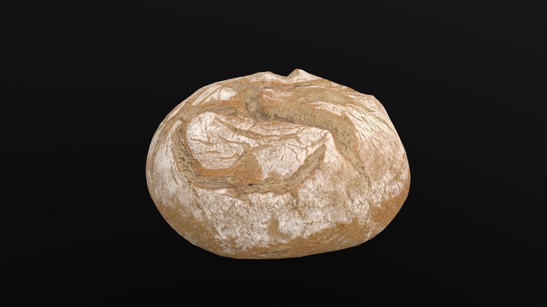 Round White Bread AR VR PBR Lowpoly with game ready 3d Model Low-poly 3D model_7