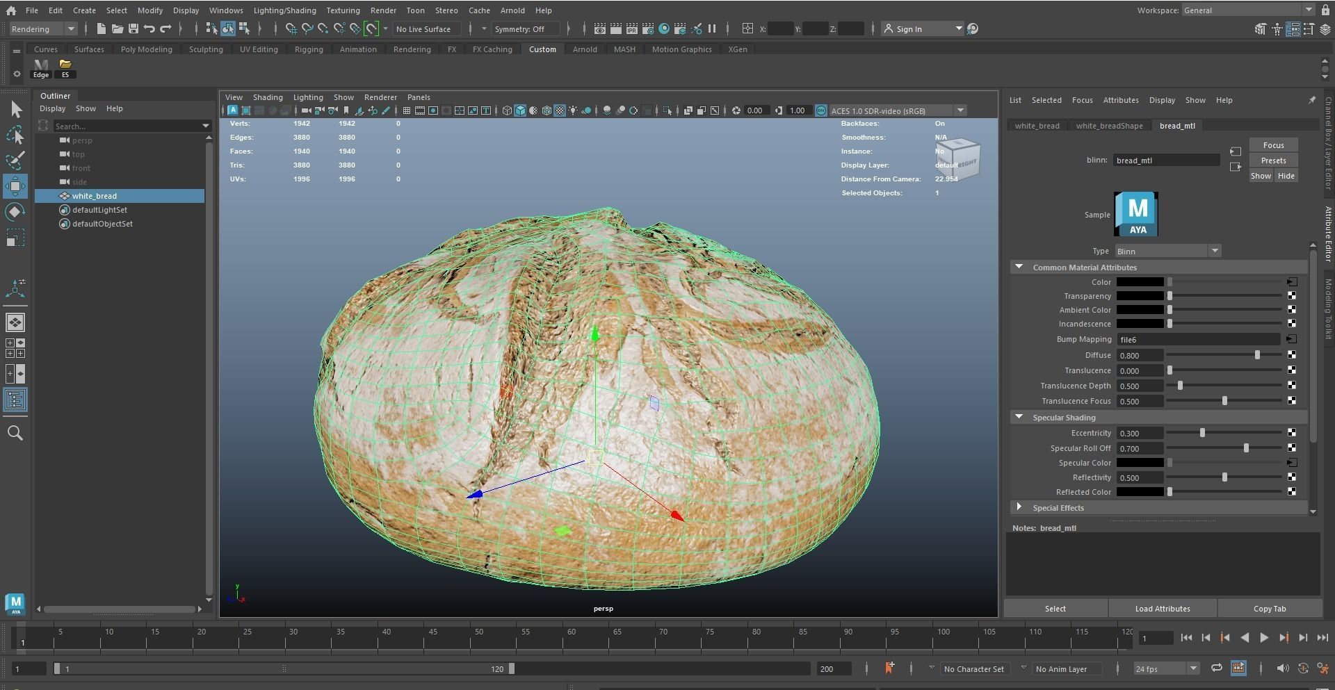 Round White Bread AR VR PBR Lowpoly with game ready 3d Model Low-poly 3D model_14