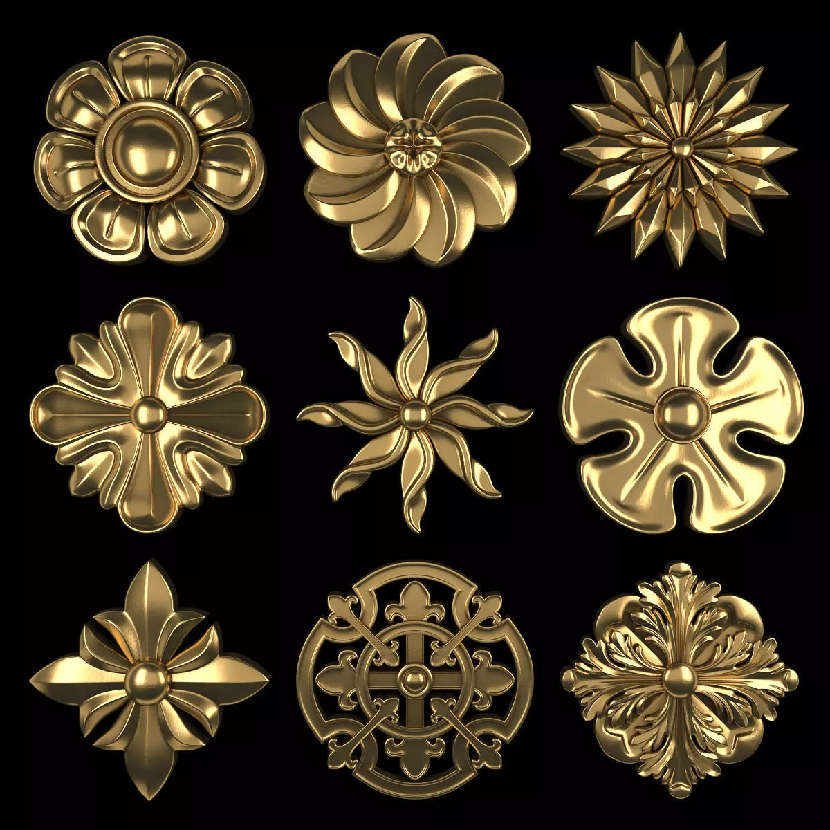 Ornament Element Pack 13 3D model_0