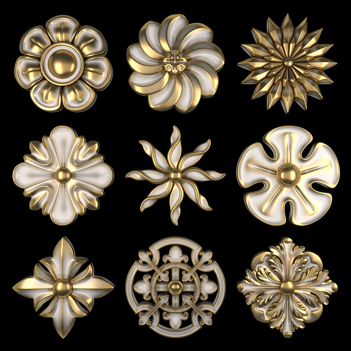 Ornament Element Pack 13 3D model_1