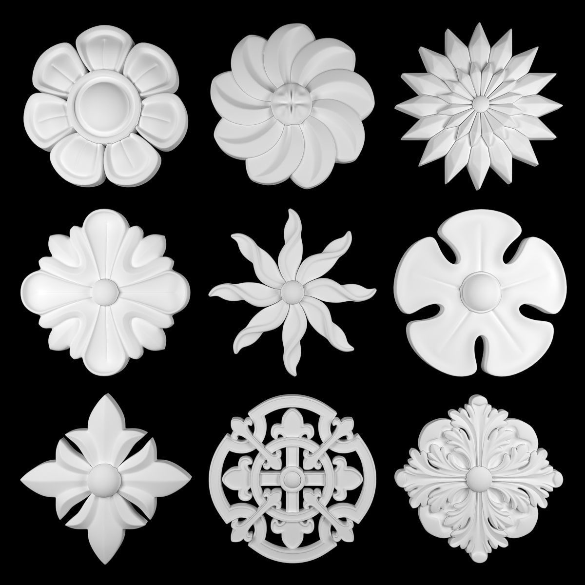 Ornament Element Pack 13 3D model_2