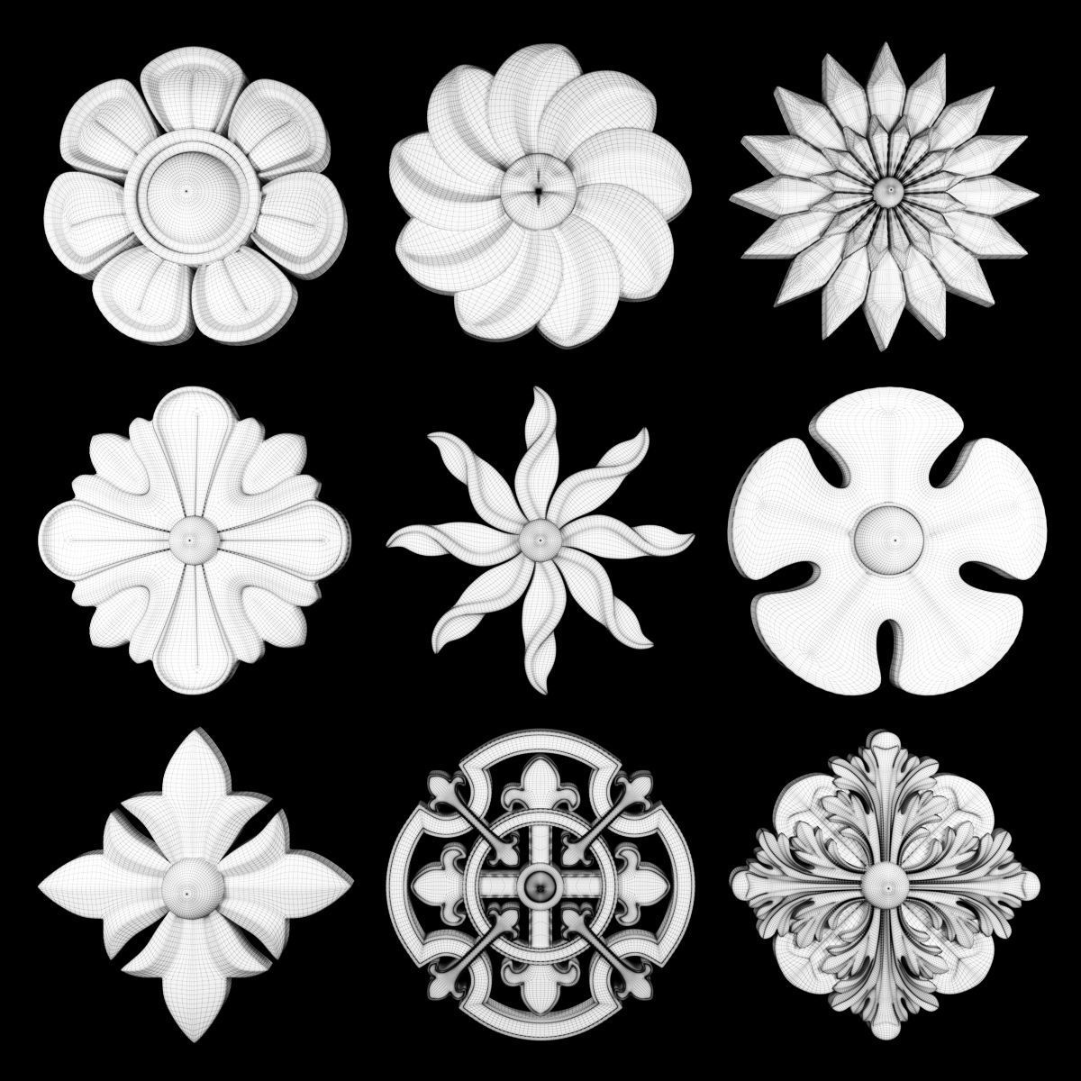 Ornament Element Pack 13 3D model_4