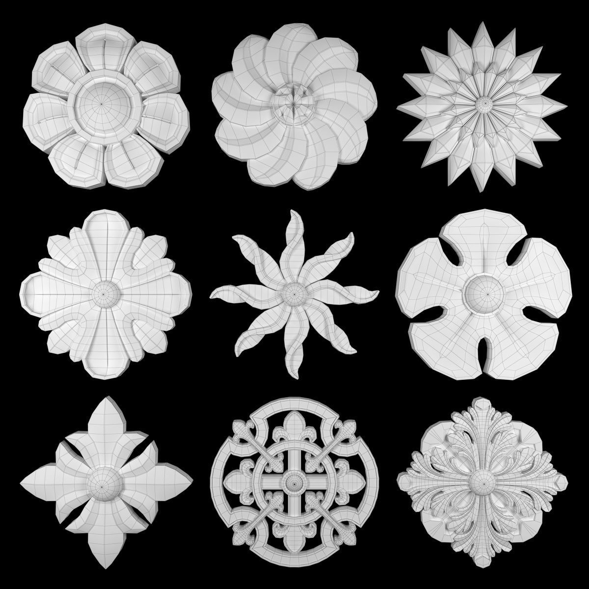 Ornament Element Pack 13 3D model_3