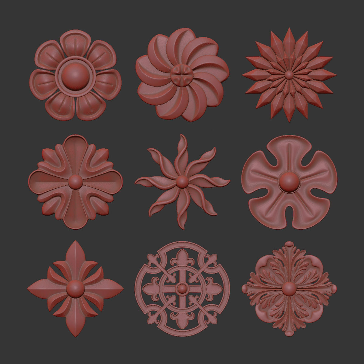 Ornament Element Pack 13 3D model_5