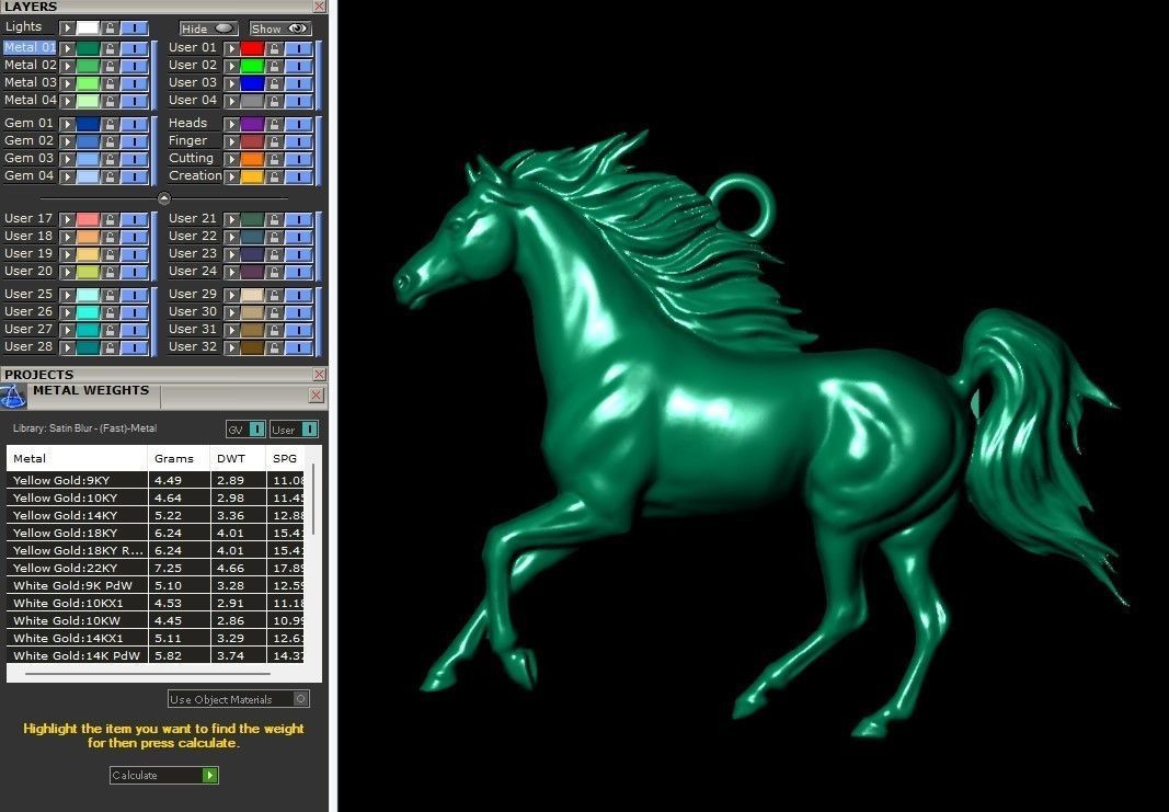 HORSE PENDANT 3D print model_4