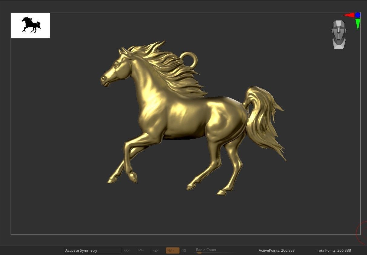 HORSE PENDANT 3D print model_2