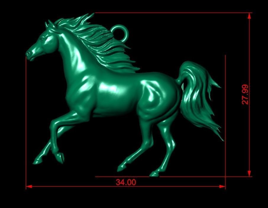 HORSE PENDANT 3D print model_3