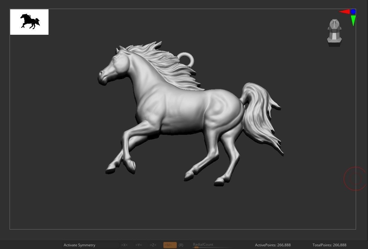 HORSE PENDANT 3D print model_1