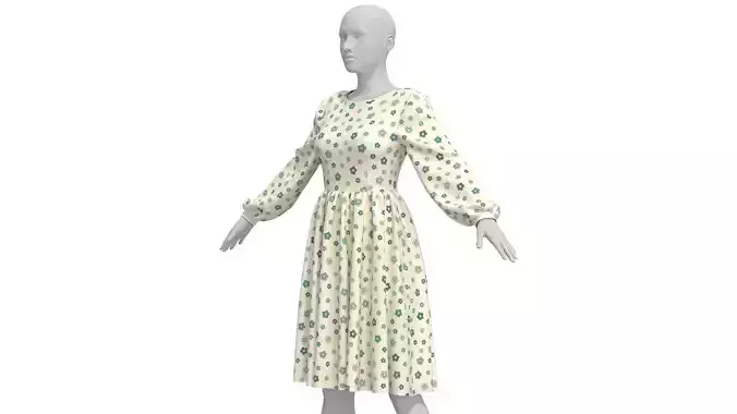 vintage classic dress marvelous designer zprj  3D model