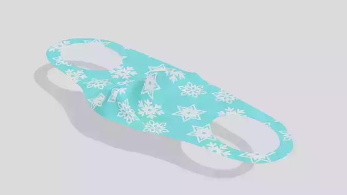 Snowflake print fabric mask Low-poly 3D model