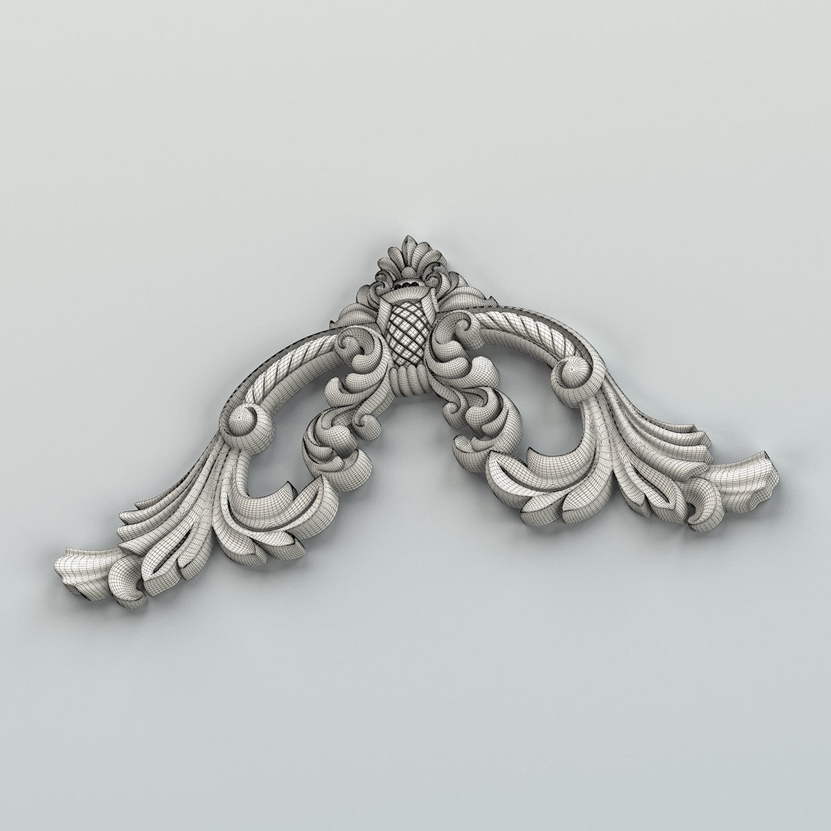 Carved decor horizontal 044 3D model_7