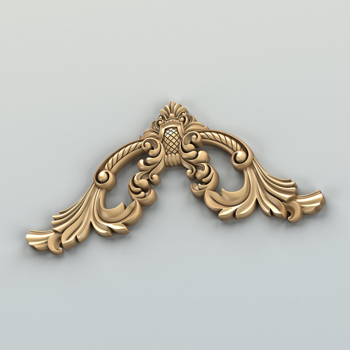 Carved decor horizontal 044 3D model_4
