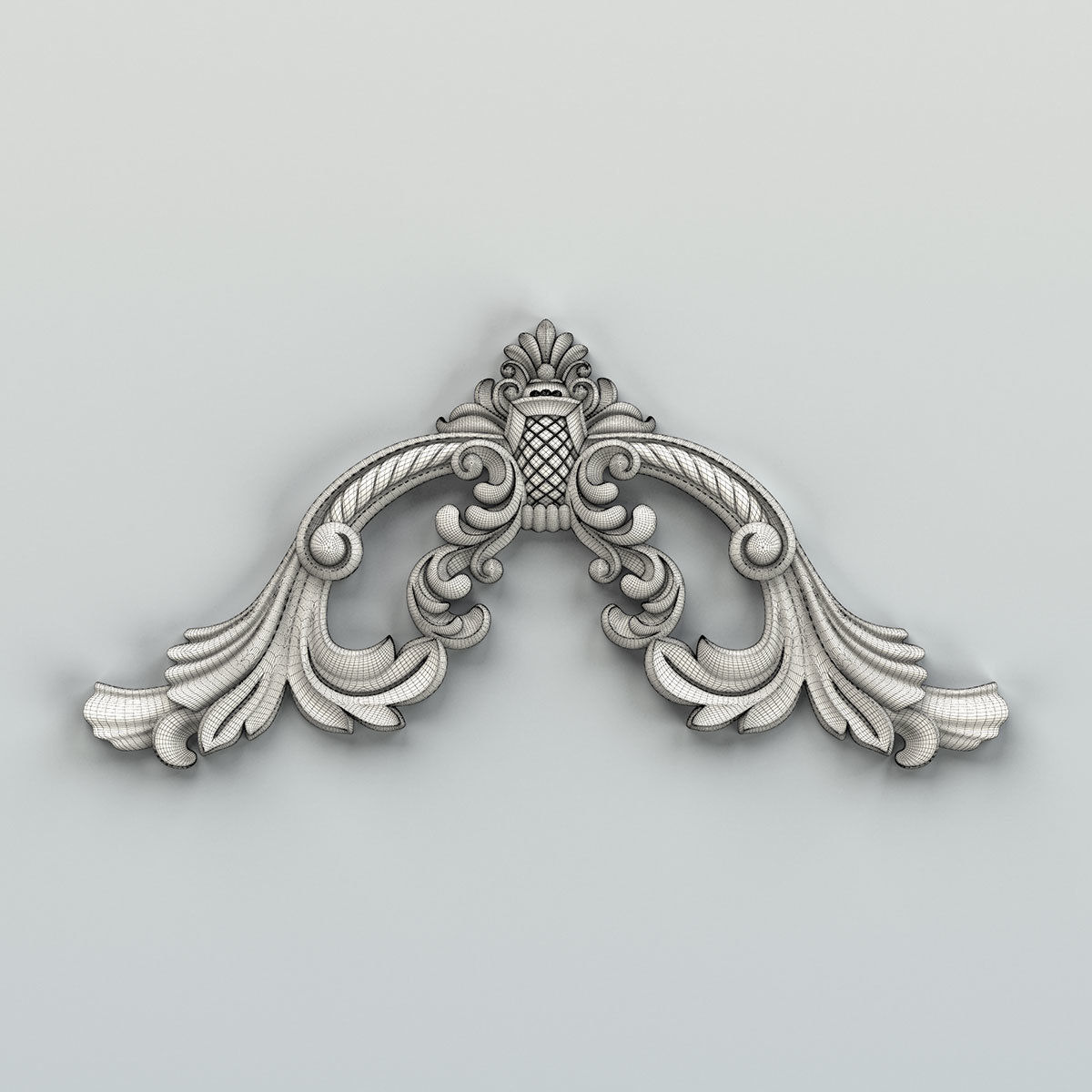 Carved decor horizontal 044 3D model_5