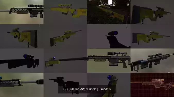 DSR-50 and AWP Bundle 3D Model Collection