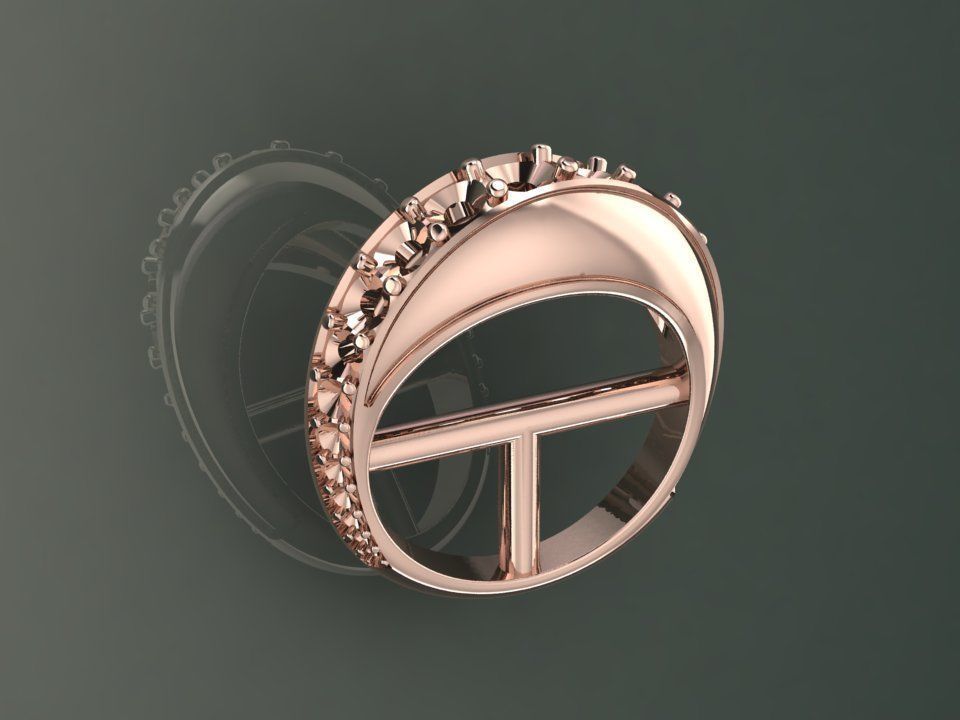 Enamel Gold Ring 3D print model_6