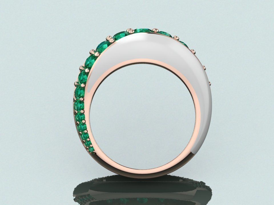 Enamel Gold Ring 3D print model_4