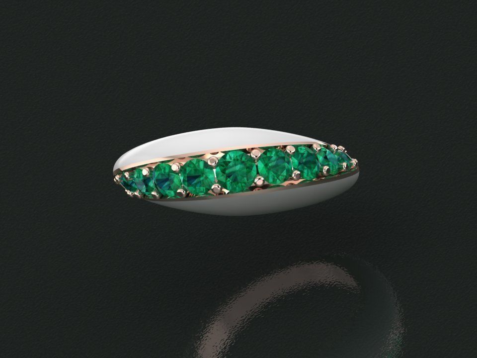 Enamel Gold Ring 3D print model_2