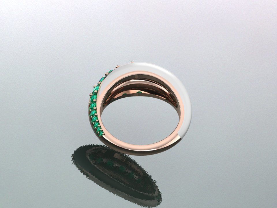 Enamel Gold Ring 3D print model_5