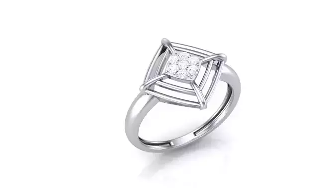 Minimalist Light wt Diamond Women ring 3dm stl obj gltf